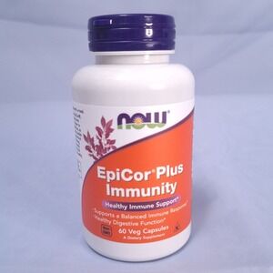 NOW Foods EpiCor Plus Immunity 60 Veg Capsules 02/2026 Vitamin C D3 Zinc Sealed